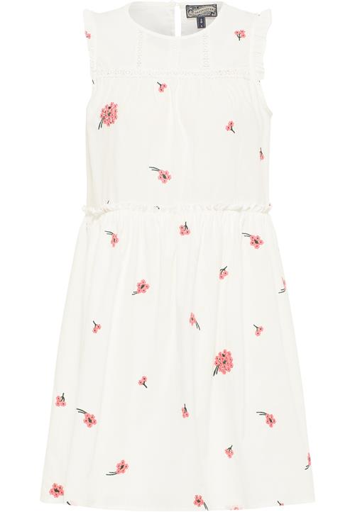 DreiMaster Vintage Sommerkjole  grøn / pastelrød / uldhvid