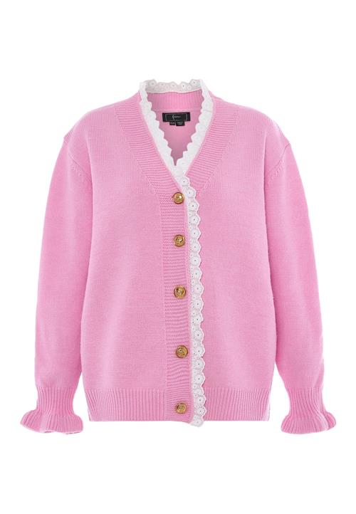 faina Cardigan  lyserød / hvid