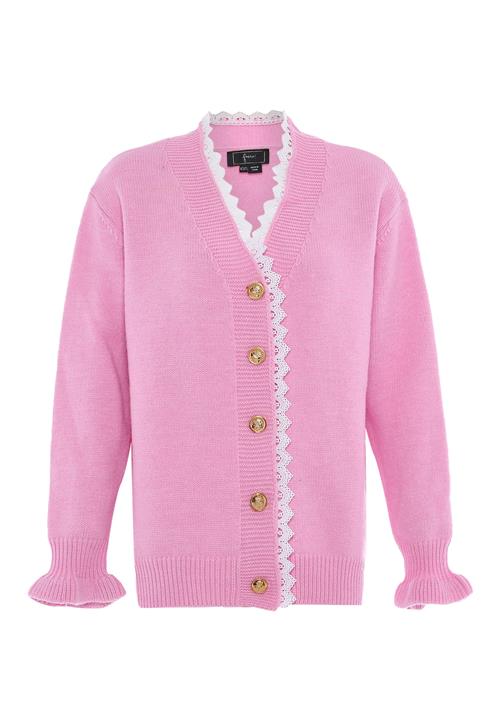 faina Cardigan  pink / hvid