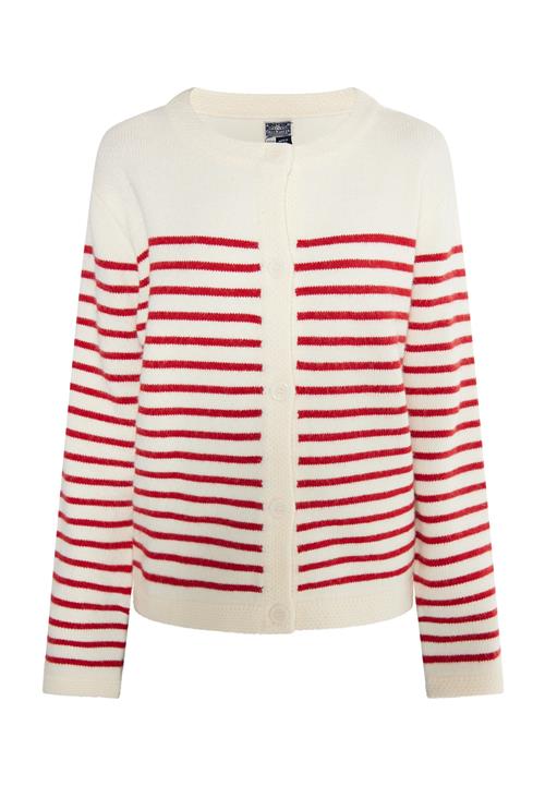 DreiMaster Maritim Cardigan  rød / offwhite