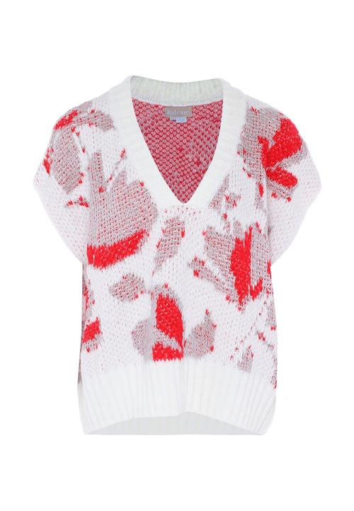 Jalene Pullover  rød / uldhvid