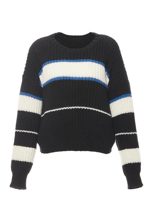 Libbi Pullover  himmelblå / sort / hvid