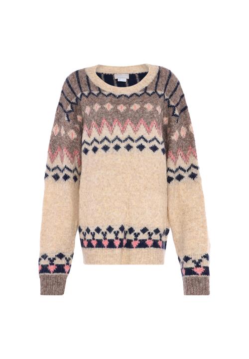 Jalene Pullover  beige-meleret / navy / lysebrun / lyserød