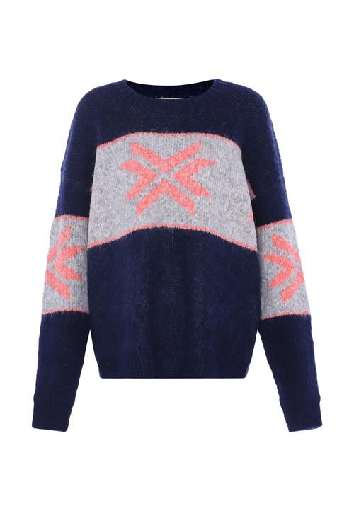 Jalene Pullover  marin / grå-meleret / koral