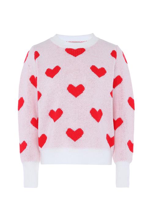 Jalene Pullover  knaldrød / uldhvid