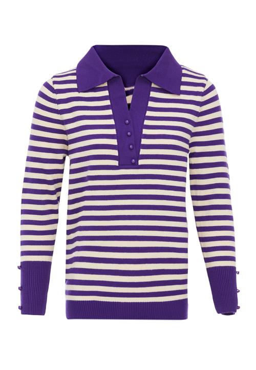 swirly Pullover  beige / mørkelilla