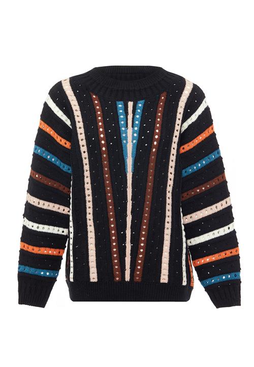 Sookie Pullover  lyseblå / brun / orange / sort