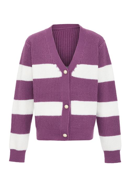 Jalene Cardigan  lilla / hvid