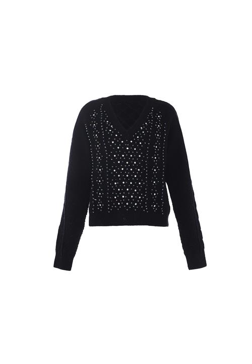 faina Pullover  blå / petroleum / sort / sølv