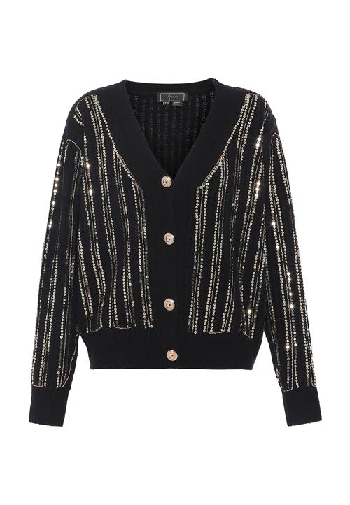 faina Cardigan  guld / sort
