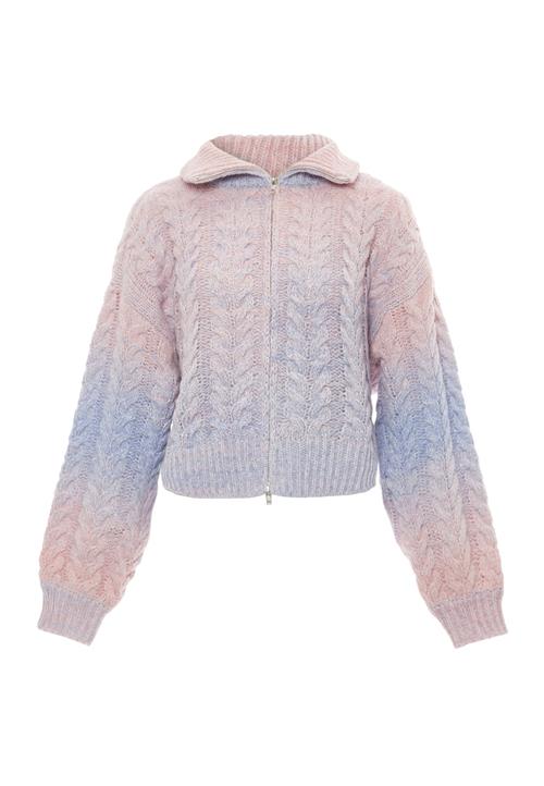 MYMO Cardigan  blå-meleret / pink