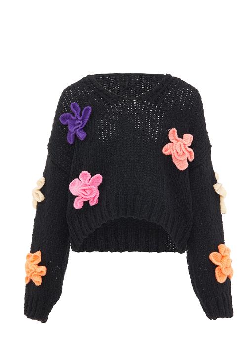 ebeeza Pullover  mørkelilla / lyseorange / rosé / sort