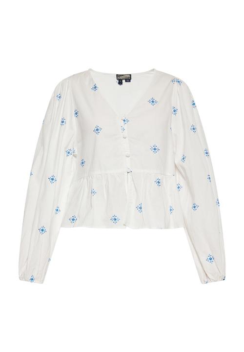 DreiMaster Vintage Bluse  blå / uldhvid