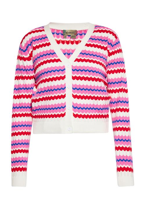 ebeeza Cardigan  blå / lys pink / carminrød / uldhvid