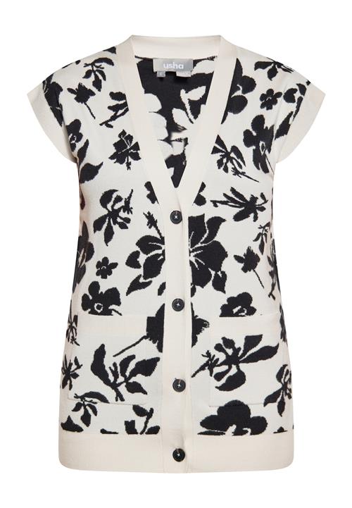 Usha Strikvest  sort / uldhvid