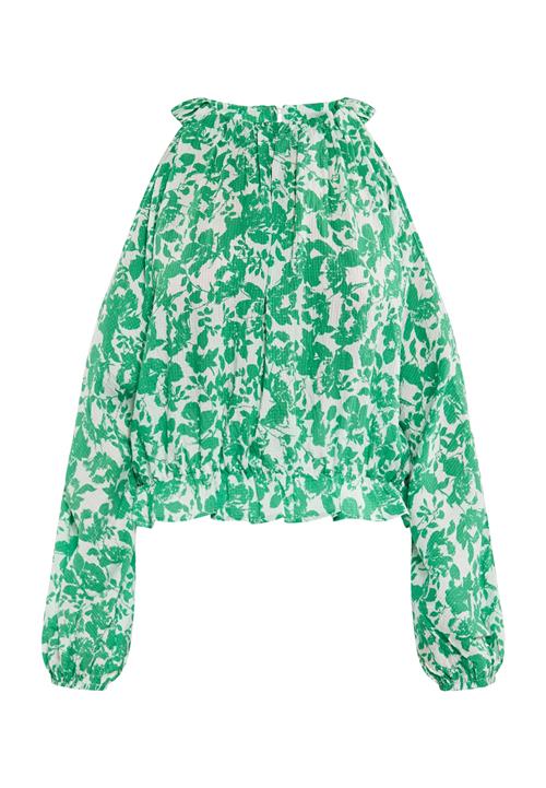 IZIA Bluse  grøn / hvid