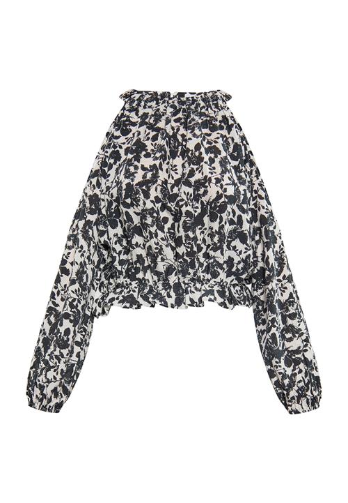 IZIA Bluse  sort / hvid