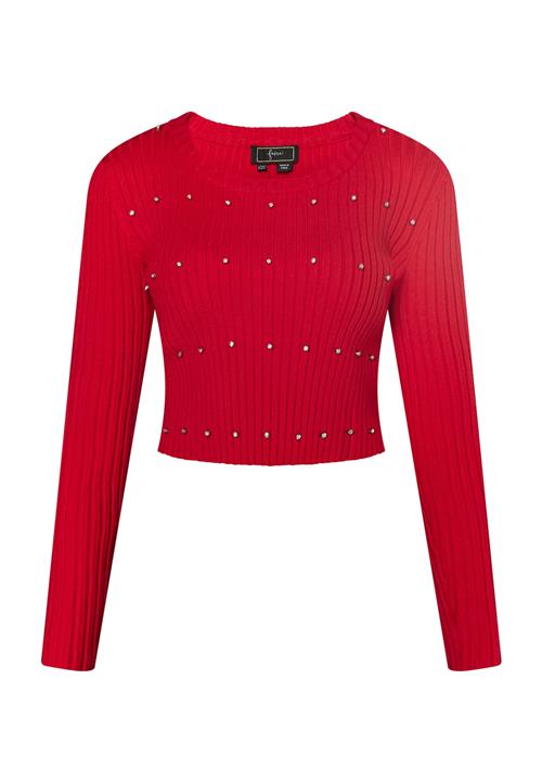 faina Pullover  knaldrød / sølv