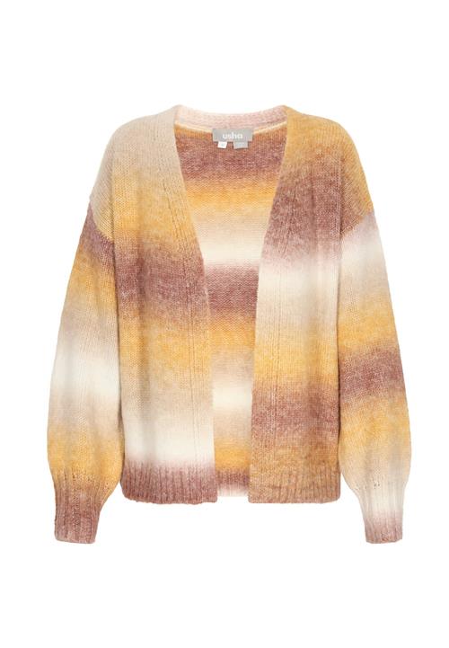 Usha Cardigan  creme / brun / lysebrun / gul
