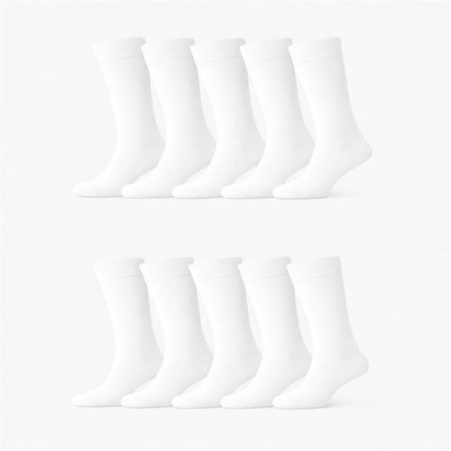 Bambus strømper i hvid til mænd 10-pak