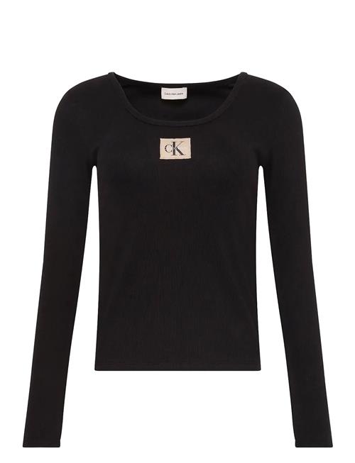 Calvin Klein Jeans | Ls Woven Label 2X2 Rib Scoop Nec | XS