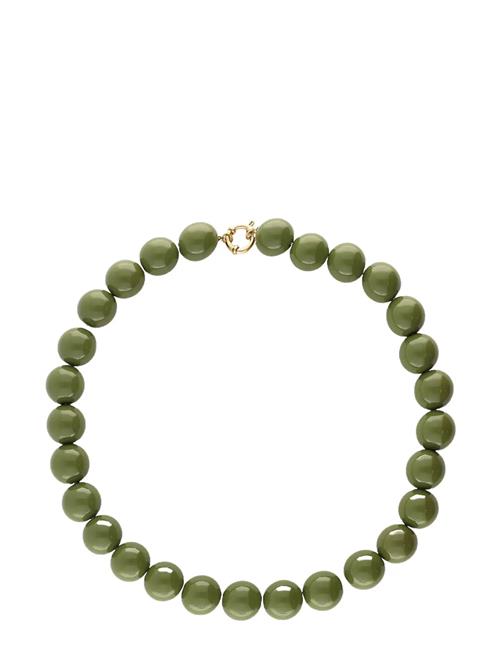 My Jewellery | Necklace Beads Big Olive Green | ONE SIZE