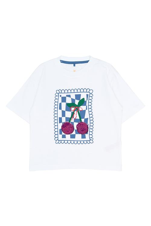 The New Simone Kortærmet T-shirt Bright White  Bright White-7-8 Y  Hvid  7-8 år  kvinde