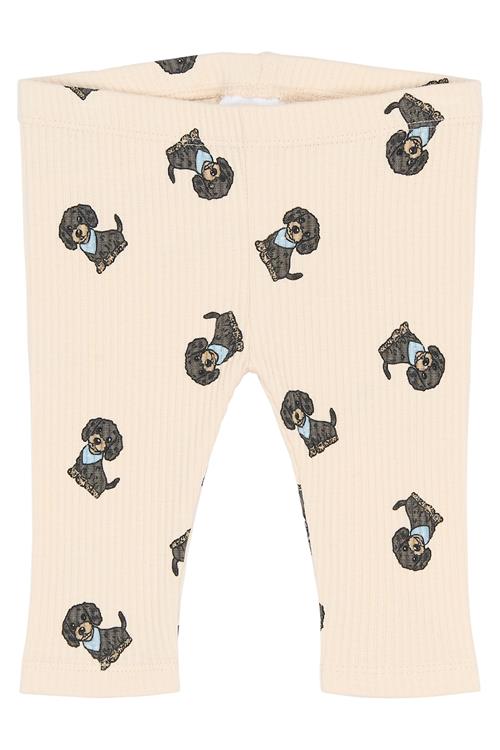 The New Siblings SBSylvan Rib-leggings Gardenia Aop  Gardenia AOP-86 cm  Creme  86 cm  mand