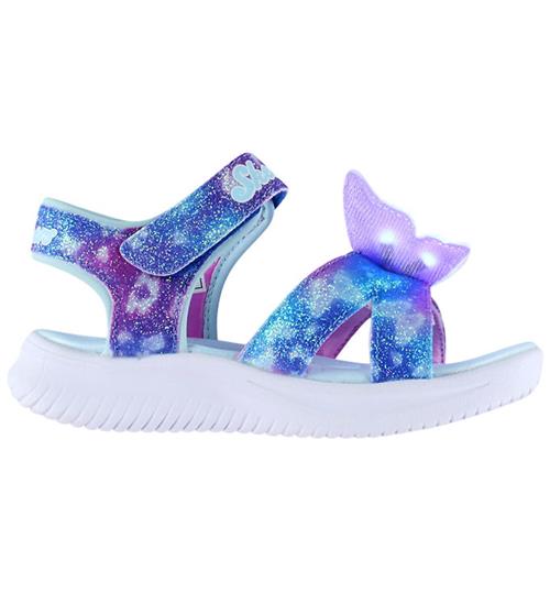 Skechers Sandaler m. Lys - Butterfly Brites - Blue/Multi