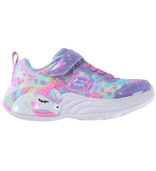 Skechers Sko m. Lys - Girls Unicorn Dreams - Lavender/Multi