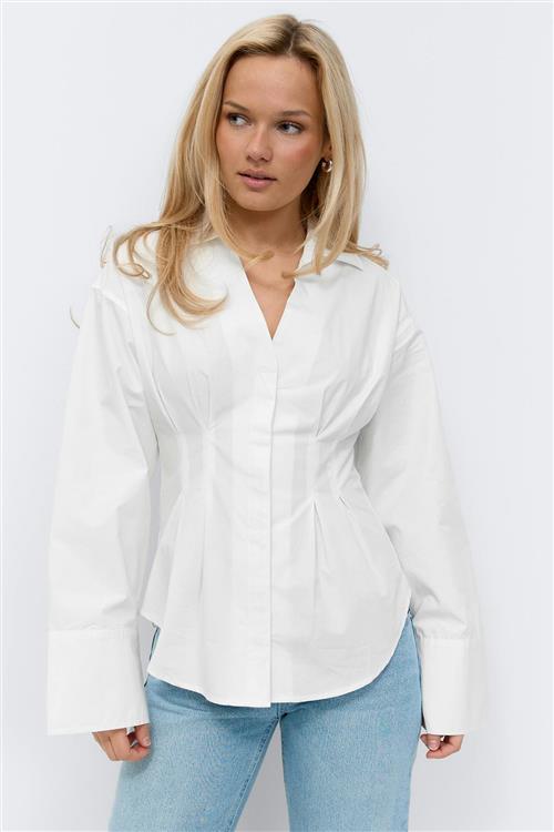 Gina Tricot - Shaped shirt - figursyede skjorter - Hvid - 36 - Dame