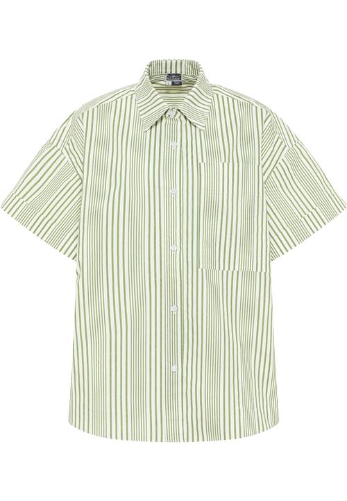 DreiMaster Maritim Bluse  mørkegrøn / uldhvid