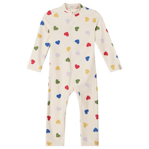 Kuling Seychelles UV-dragt Rainbow Hearts  Rainbow Hearts 74/80 cm  Hvid  74/80 cm  unisex