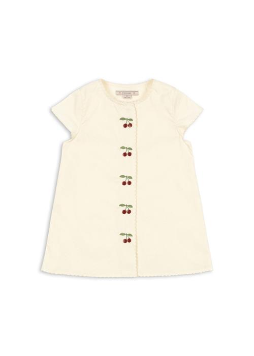 Konges Sløjd GOTS Evia Cherry Kjole Cloud Cream  Cloud Cream 5-6 Y  Creme  5-6 år  kvinde