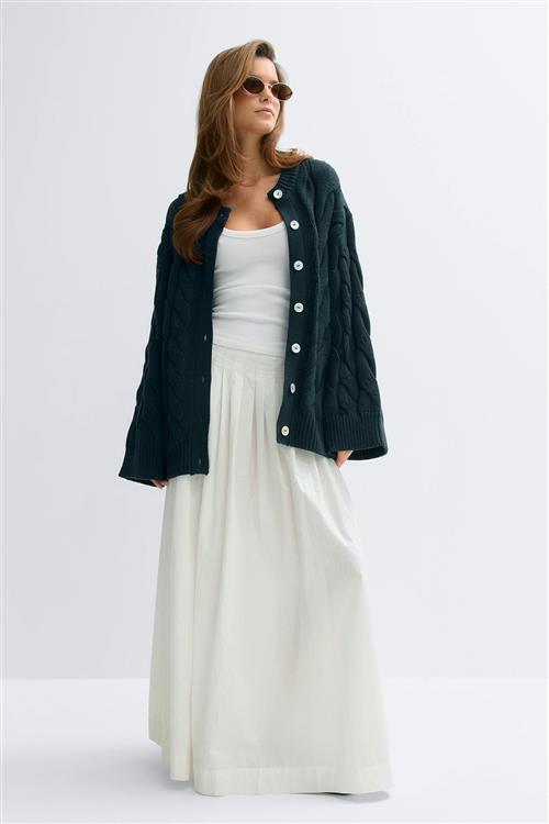 Gina Tricot - Chunky knitted cable cardigan - Cardigans - Blå - XL - Dame