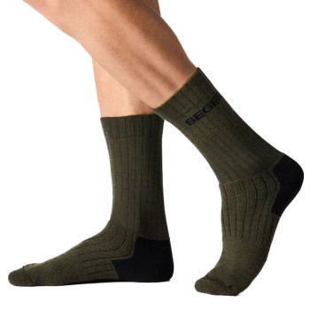 Seger Strømper Wanderer Heavy Wool Socks Mørkgrøn  Str 37/39