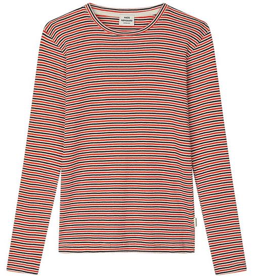 Mads Nørgaard Bluse - Rib - Talino - Fiery Red/Vanilla Ice