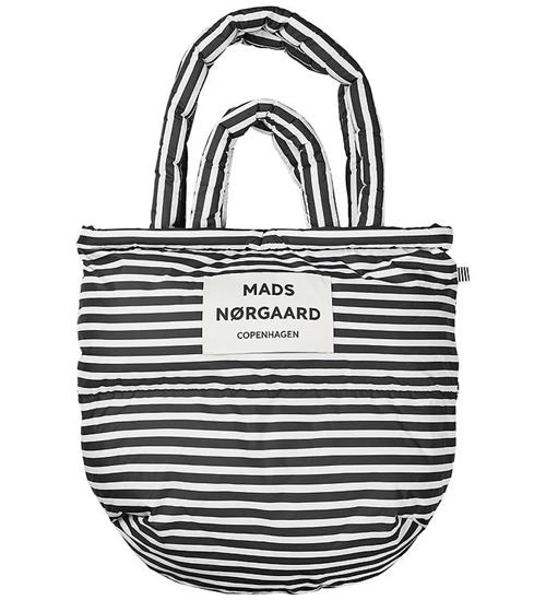 Mads Nørgaard Shopper - Light Ripstop Pillow - AOP - Black/White