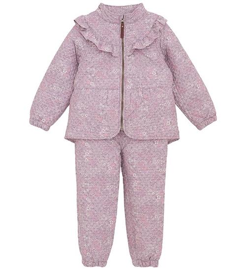 En Fant Termotøj - Cloud Gray m. Blomster