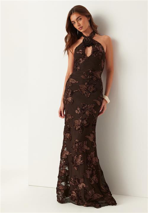 Bubbleroom Occasion Halterneck Embroidered Gown