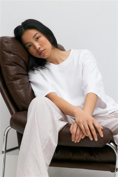 Gina Tricot - Oversized tee - t-shirts - Hvid - XS - Dame