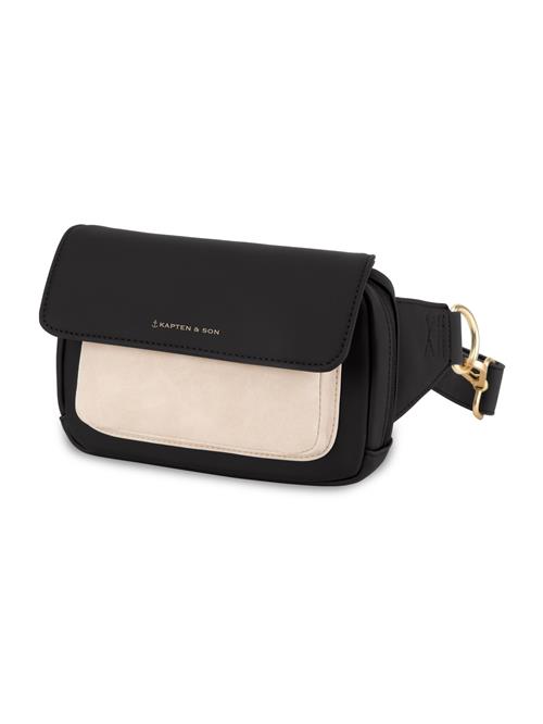 Kapten & Son Skuldertaske 'Visby Cream Black'  creme / sort