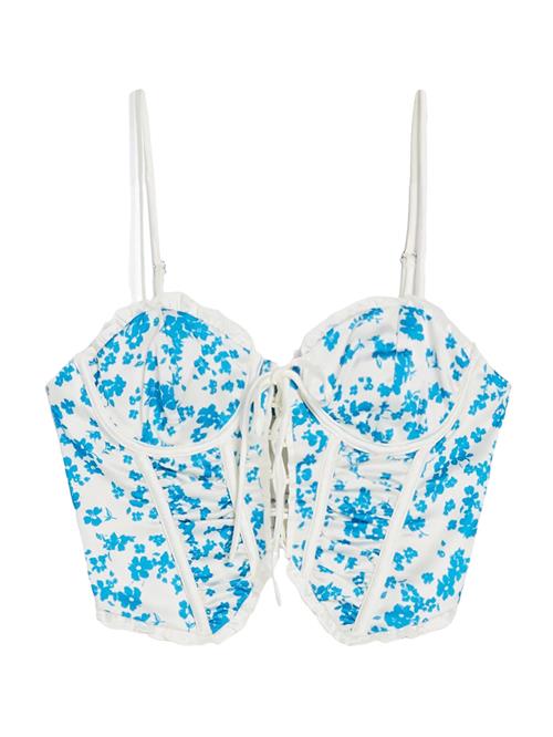 Bershka Overdel  blå / hvid