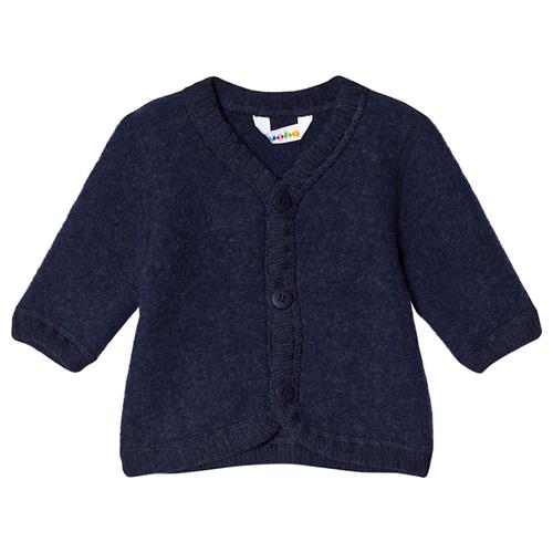 Joha Cardigan Marineblå melange Dark Blue-80 cm Wool Blå  80 cm  unisex