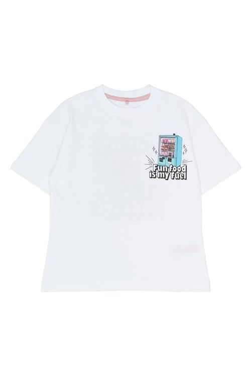 The New Snack Kortærmet T-shirt Bright White  Bright White-7-8 Y  Hvid  7-8 år  mand