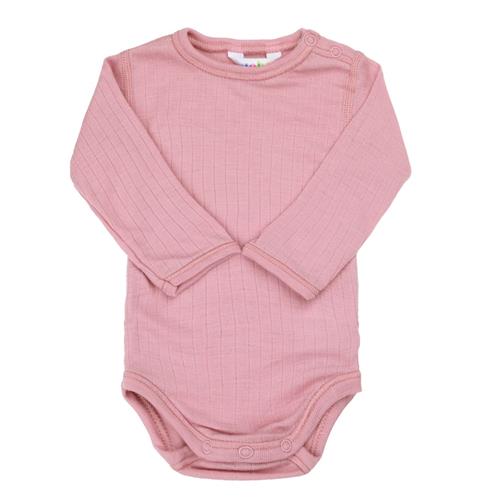 Joha Basic Langærmet Body I Uld Old Rose  Old Rose-100 cm Wool Lyserød  100 cm  kvinde
