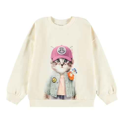 Se Molo GOTS Maxi Sweatshirt Kitty Miauu 128 cm    128 cm  unisex hos Babyshop