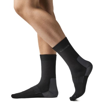 Seger Strømper Wanderer Light Wool Socks Sort Str 34/36
