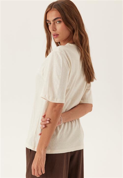 SELECTED Slfada Ss Linen Blend Tee