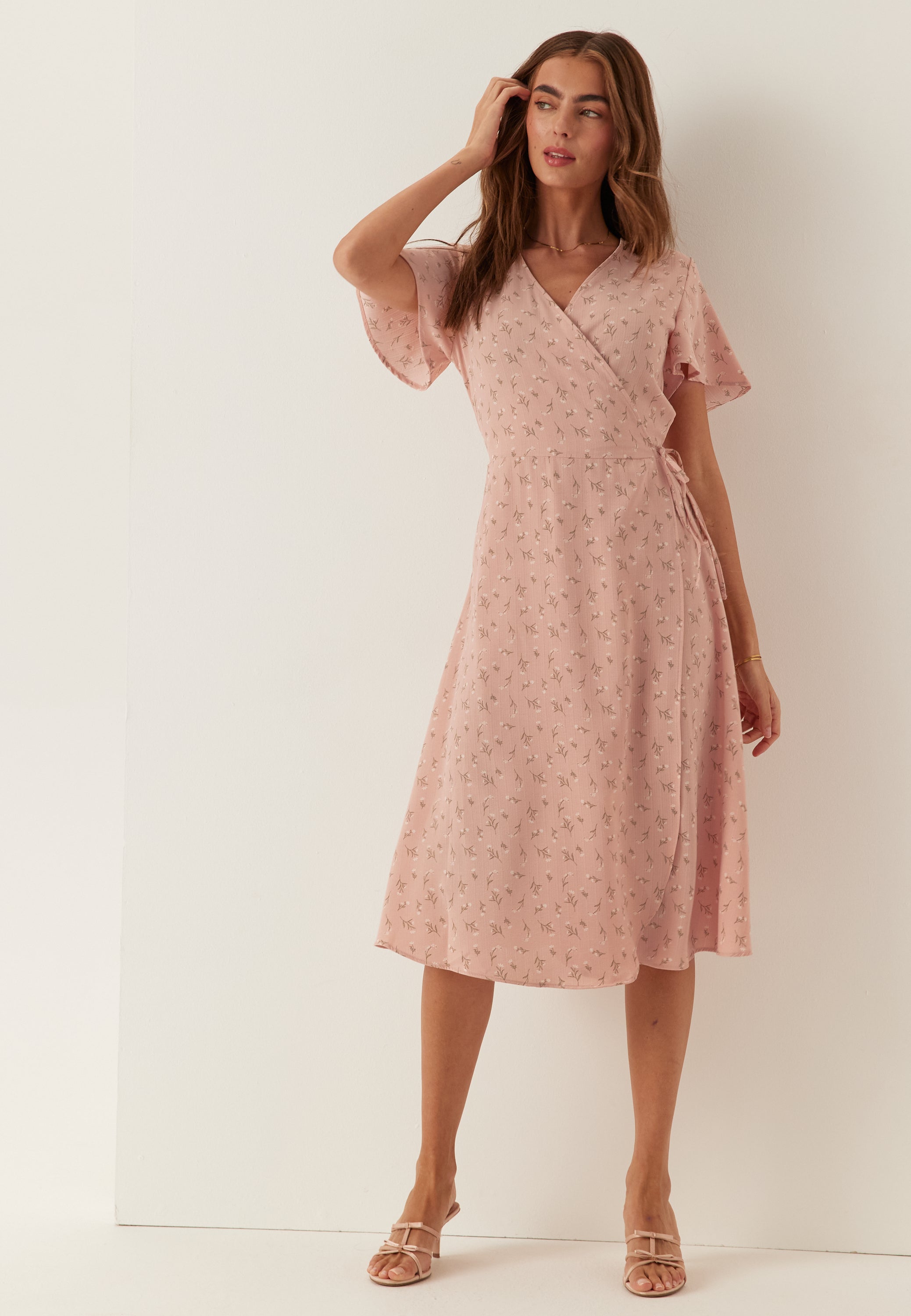 VILA Vilovie S/S Wrap Midi Dress